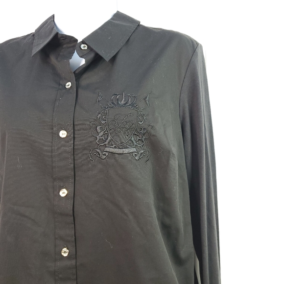Tommy Hilfiger Black Embroidered Button Up Shirt - Picture 4 of 8